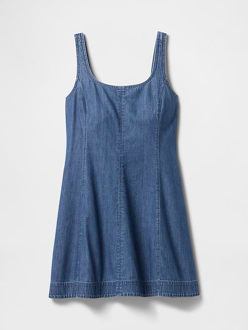 guess denim dress long sleeve Older Girl Dress, Blue resulting in breathable Pink Padang Denim Pinafore Work Pinafore Color:GREEN-BLUE
