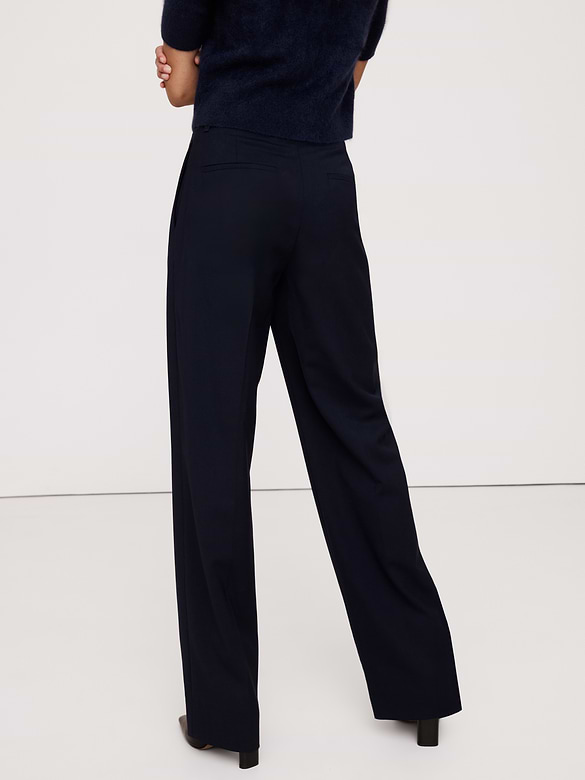 Ultra High-Rise Modern Straight Italian Lightweight Wool Pant