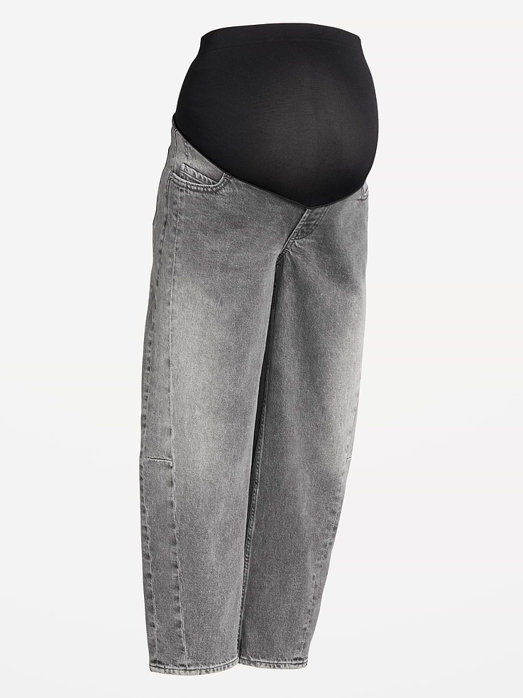 Image number 4 showing, Maternity Full Panel Barrel Ankle Jeans