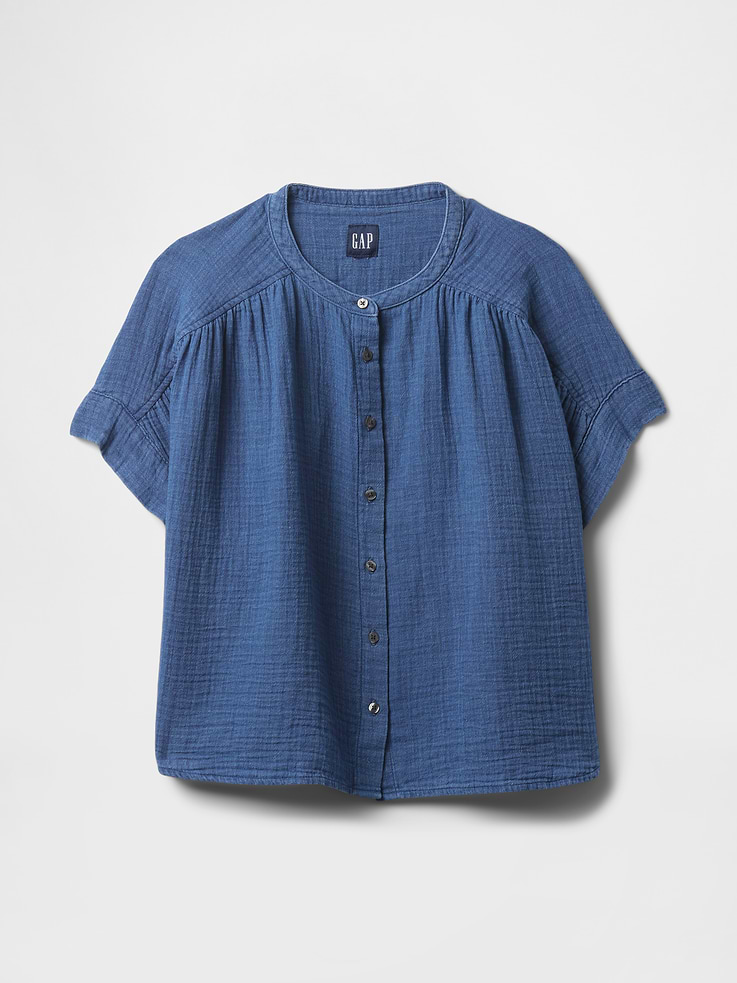 Image number 4 showing, Cotton Gauze Denim Shirt