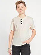 Image number 1 showing, Short-Sleeve Henley T-Shirt for Boys