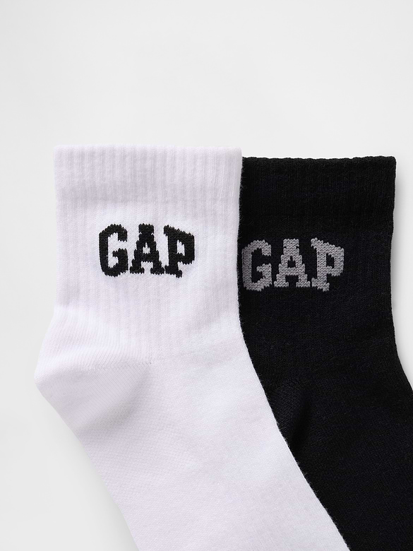 Gap Logo Quarter Crew Socks (2-Pack)