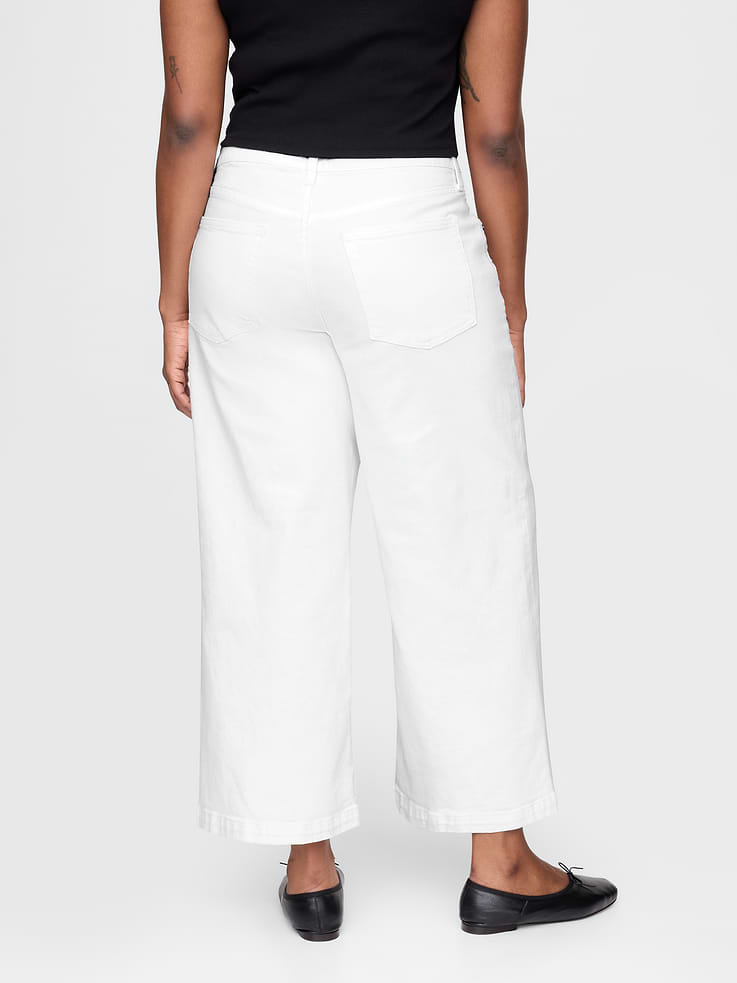 Image number 6 showing, High Rise Stride Wide-Leg Ankle Jeans