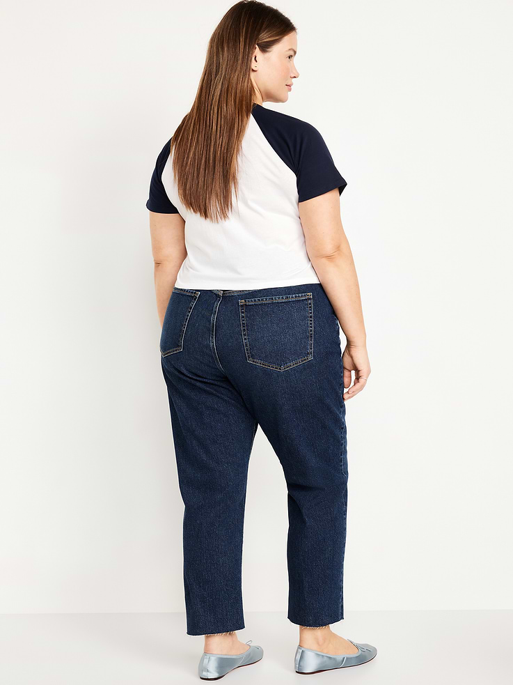 Image number 8 showing, Curvy High-Waisted OG Straight Button-Fly Ankle Jeans