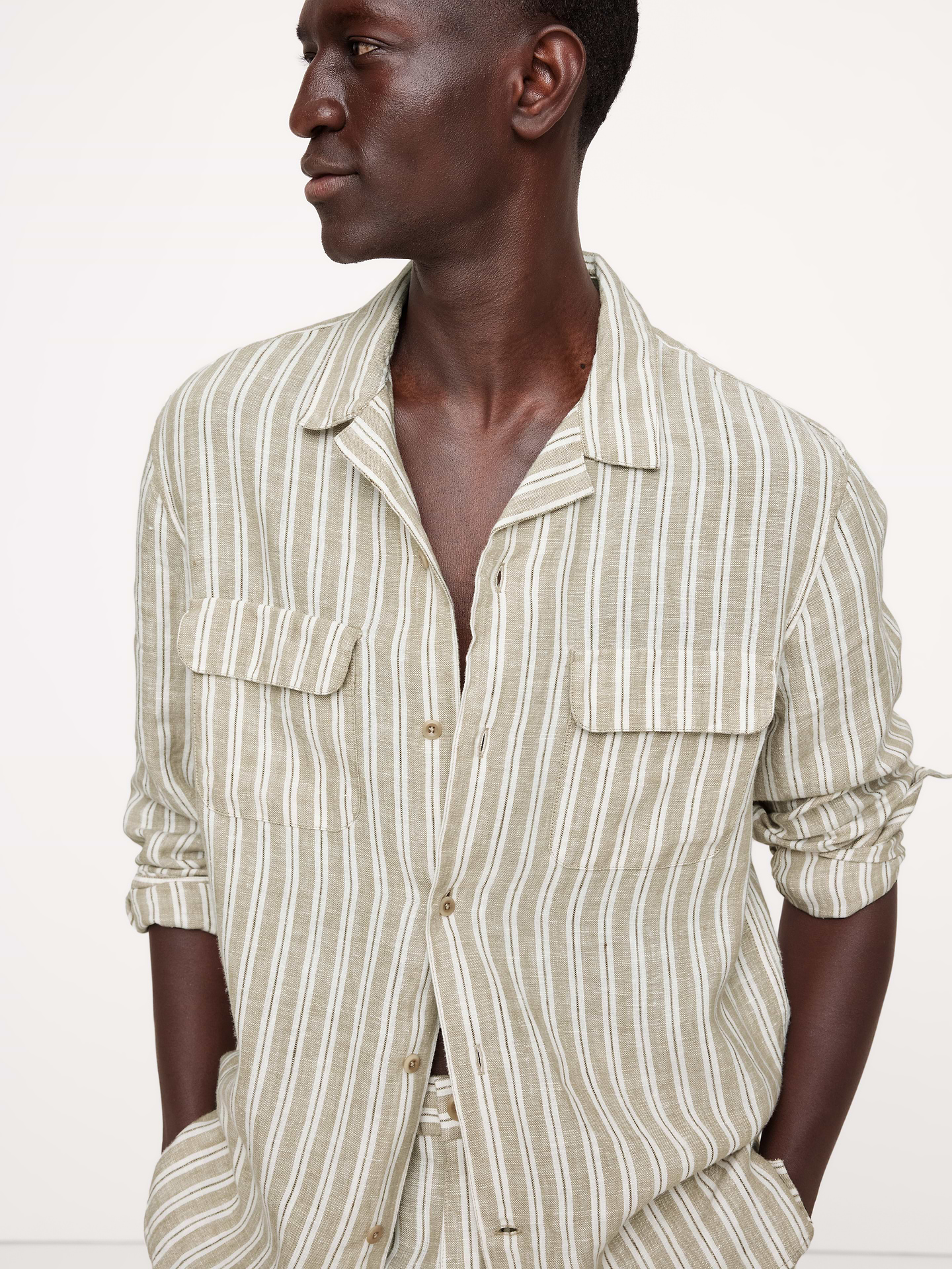 Image 3 of 4, Standard-Fit Linen Resort Shirt