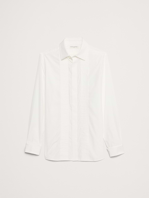 Slim Pleated Tuxedo Shirt