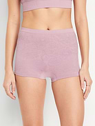 Image number 1 showing, Mid-Rise Seamless Lace Boyshort Underwear