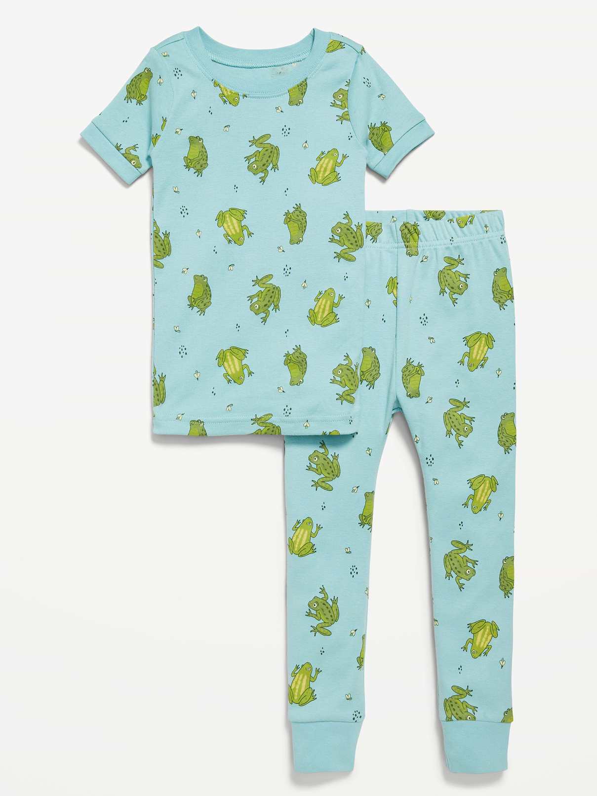 Image 1 of 2, rib-knit crew neck, short sleeves, matching bottoms, elasticized waist, rib-knit cuffs, all-over print, Product #692328