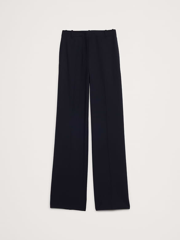 Ultra High-Rise Modern Straight Italian Lightweight Wool Pant