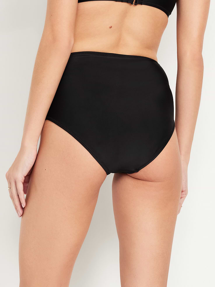Image 2 of 8, Matte High-Waisted Bikini Swim Bottoms