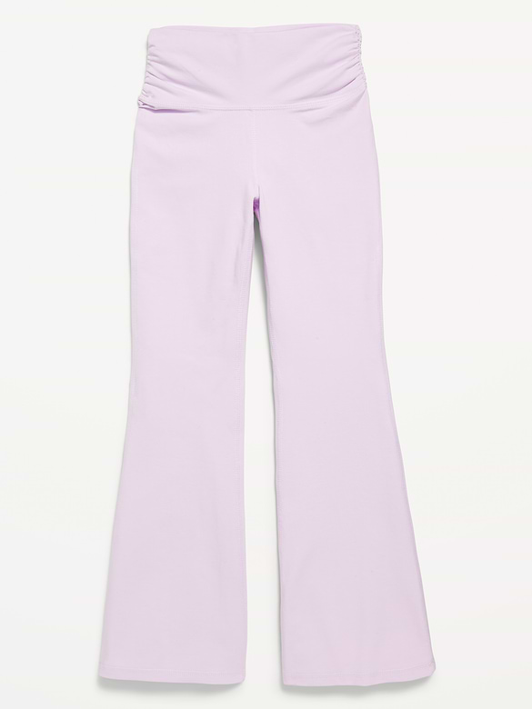 High-Waisted PowerChill Side-Ruched Flare Leggings for Girls