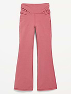 Image number 1 showing, High-Waisted PowerChill Side-Ruched Flare Leggings for Girls