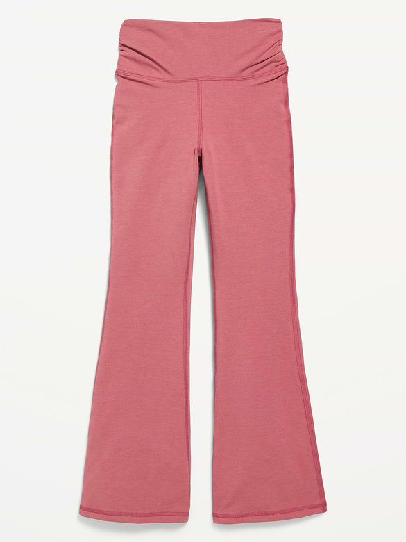 High-Waisted PowerChill Side-Ruched Flare Leggings for Girls
