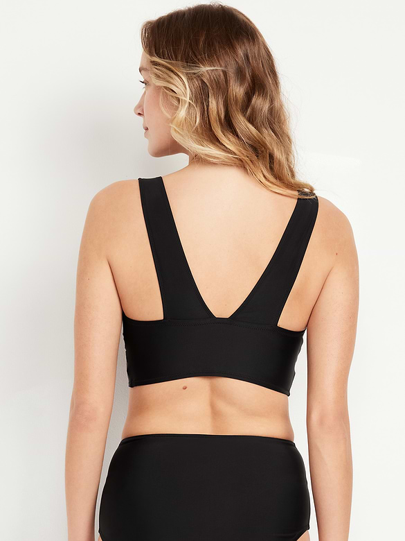 Matte Longline Bikini Swim Top