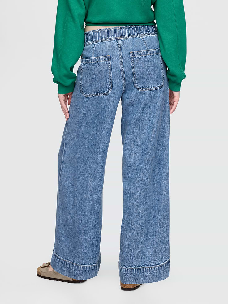 Image number 4 showing, Mid Rise UltraSoft Pleated Easy Baggy Jeans