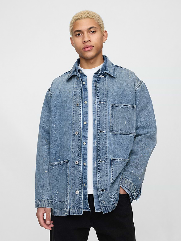 Painted Denim Chore Jacket