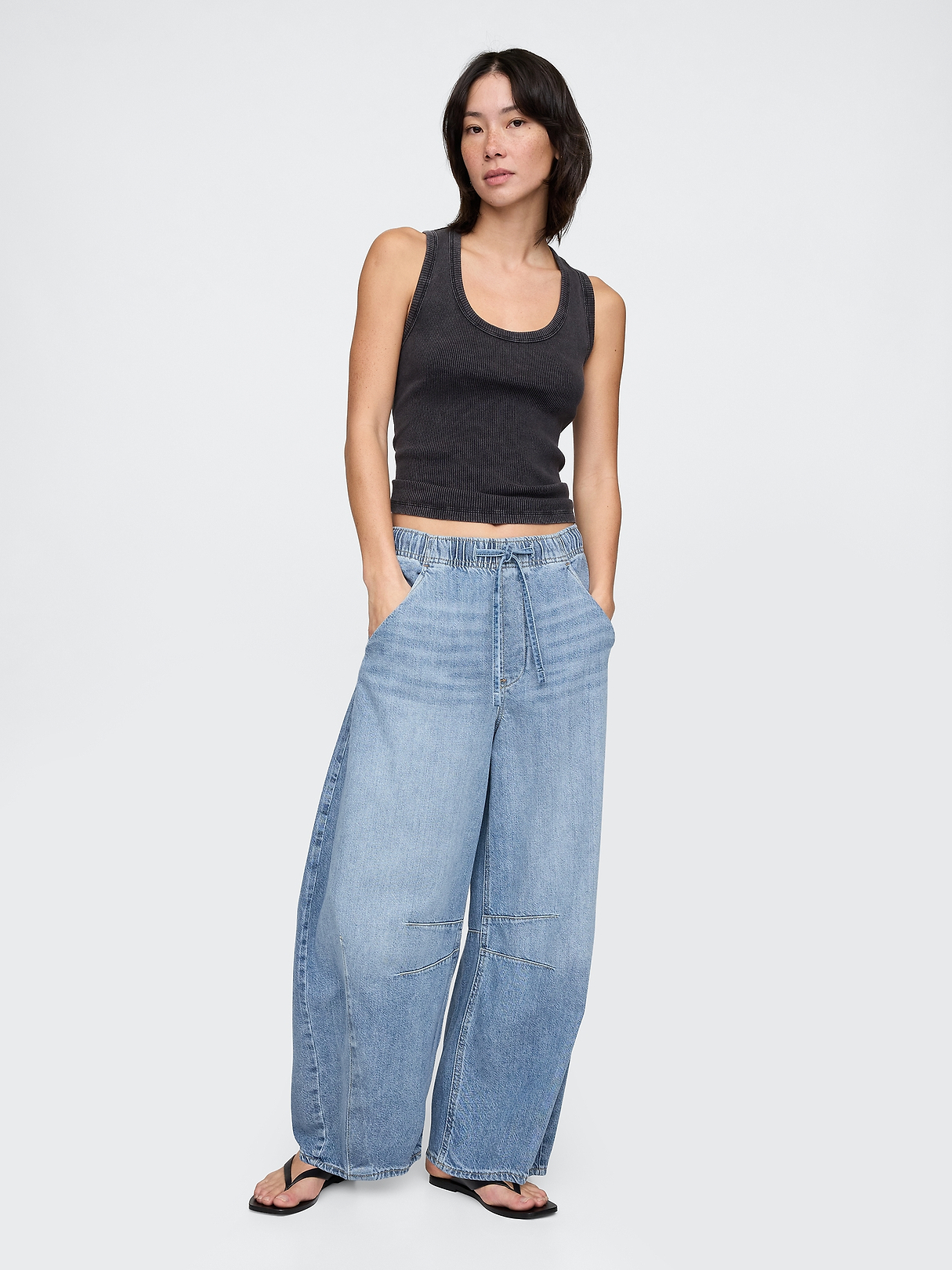 Mid Rise UltraSoft Easy Horseshoe Jeans | Gap
