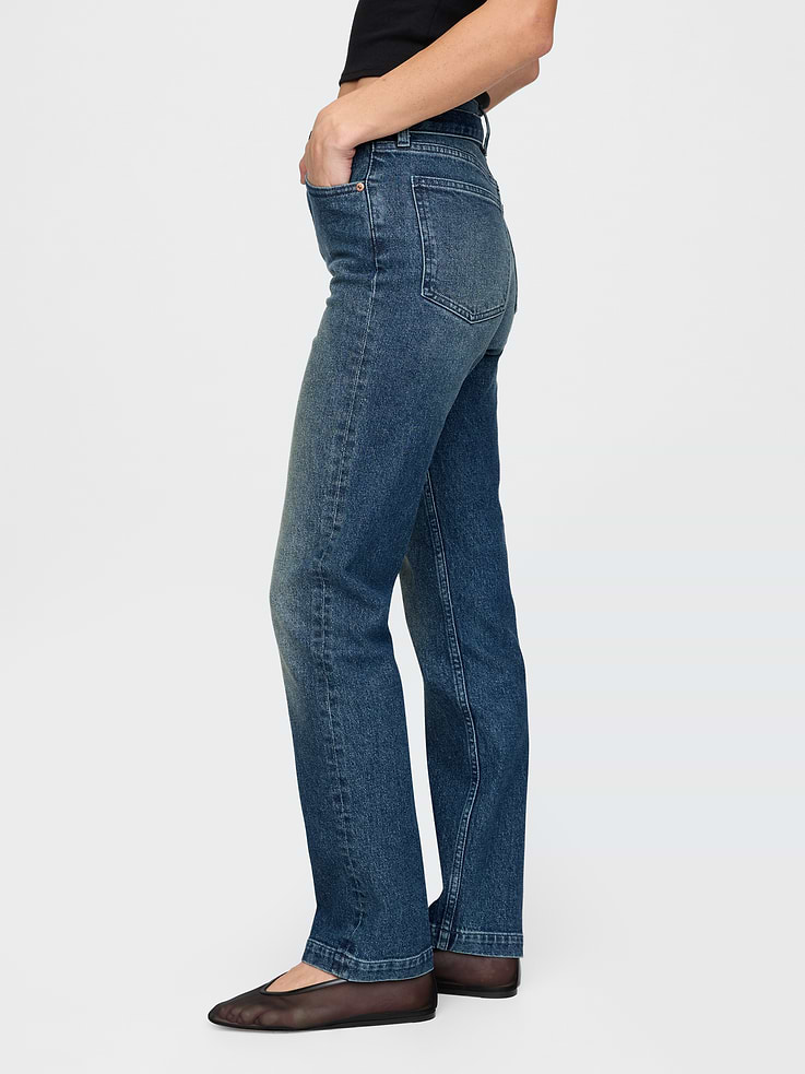Image number 3 showing, High Rise Belted '90s Slim Straight Jeans
