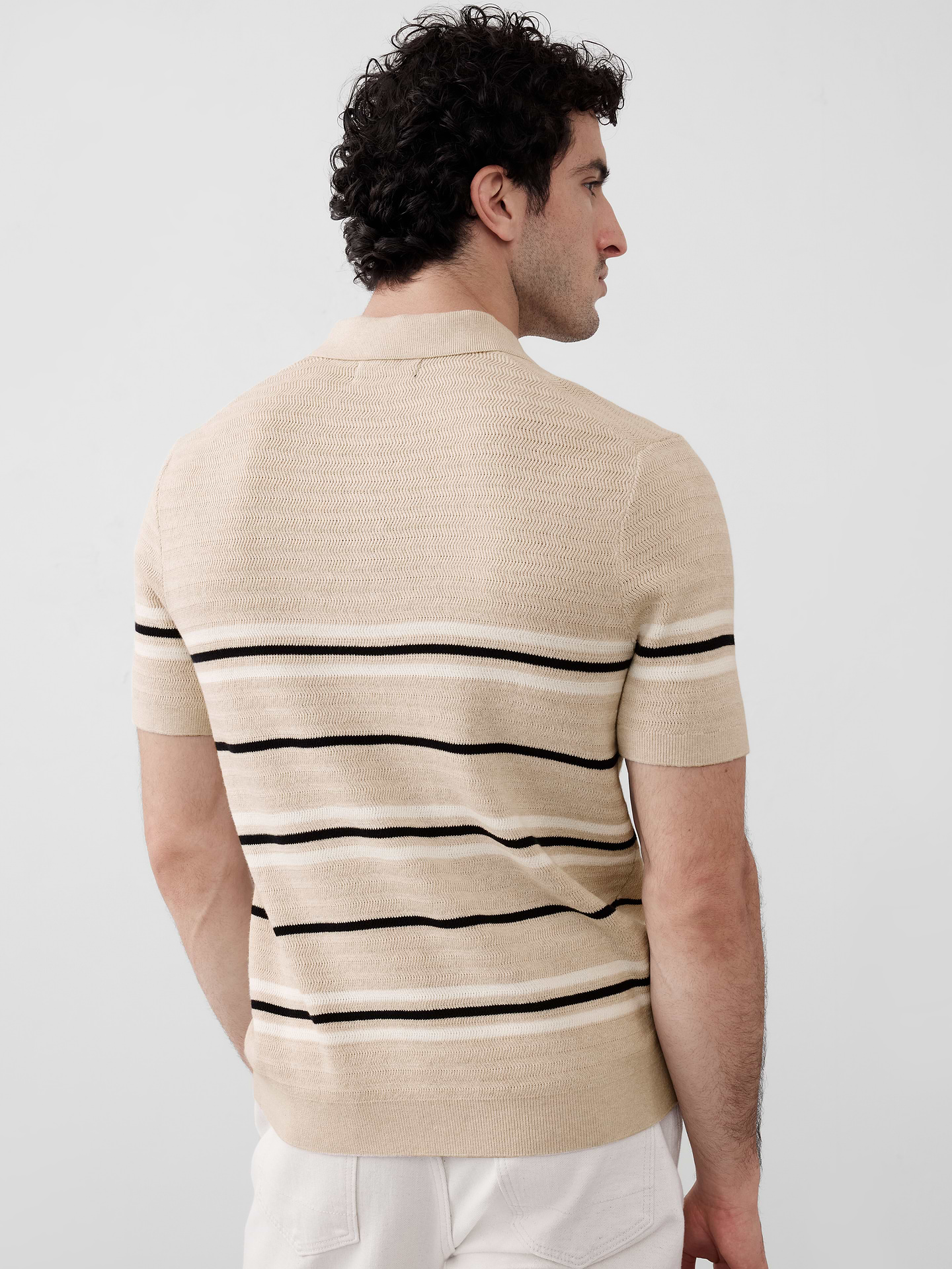 Image number 2 showing, Textured Striped Sweater Polo