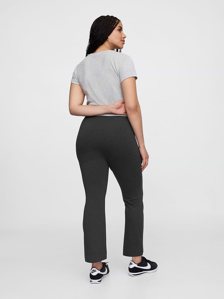 Image number 6 showing, High Rise Ponte Flare Crop Pants