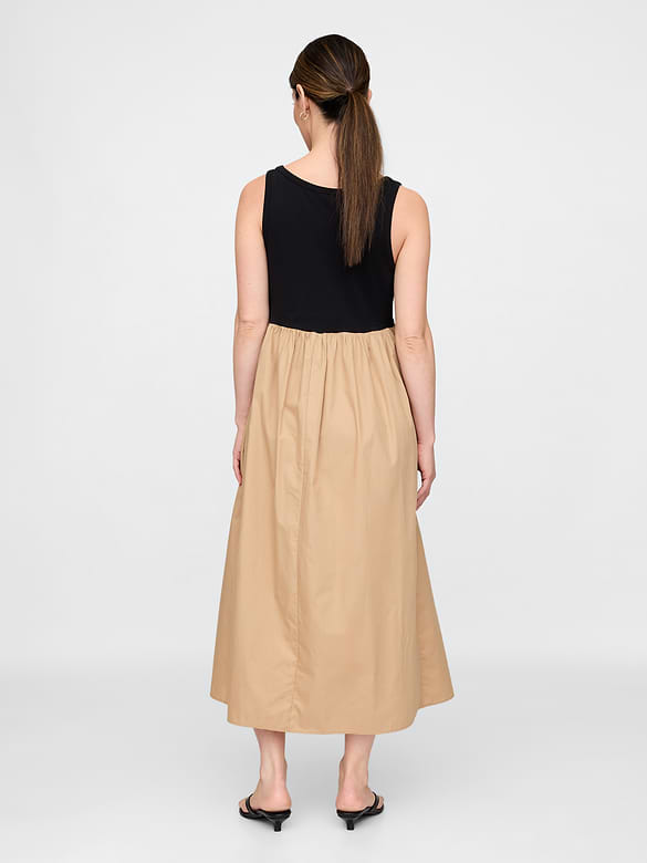 Maternity Mixed Media Maxi Dress