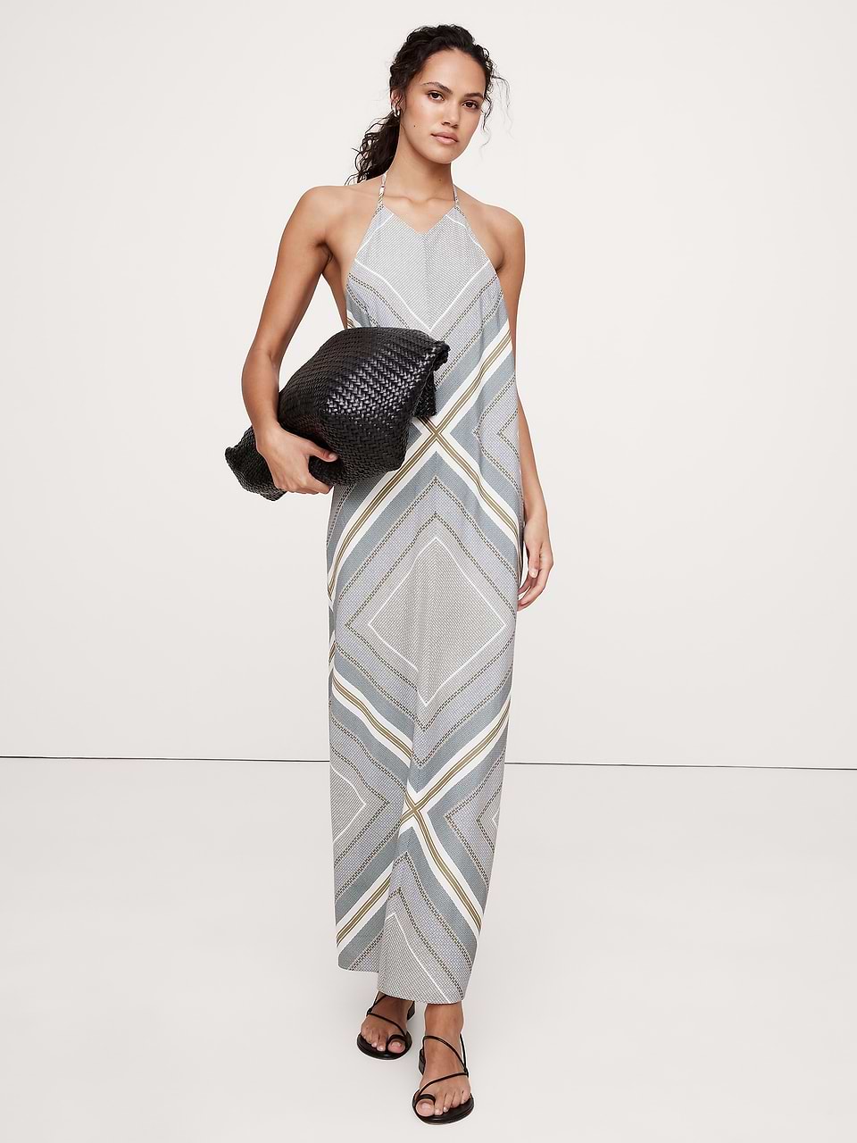 matte silk halter maxi dress S White Reverie Mint Floral Satin for Modern Bridal Moments Designer Evening Dress 100% Washable Silk Halter Maxi