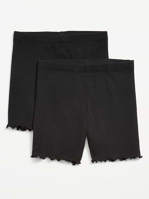 Ribbed Ribbed Lettuce-Edge Biker Shorts 2-Pack for Toddler Girls on clearance at Old Navy — 50% off