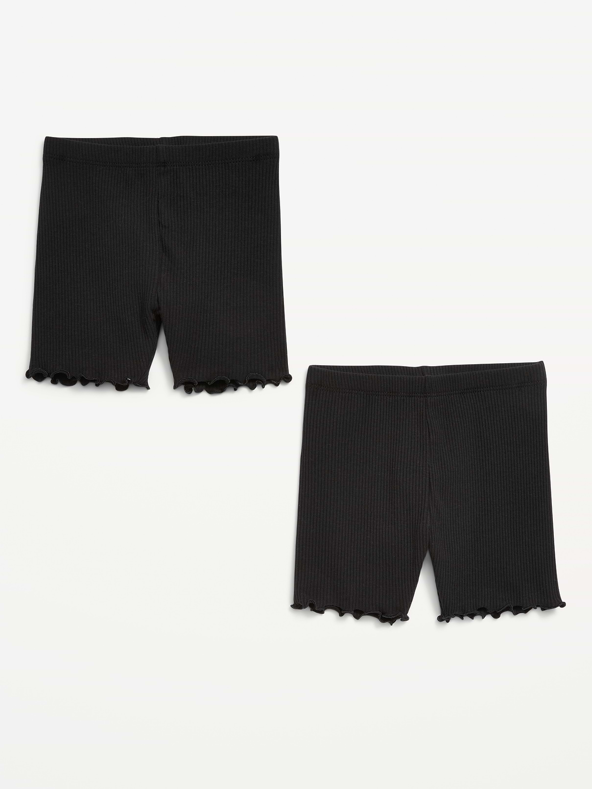 Image number 2 showing, Ribbed Lettuce-Edge Biker Shorts 2-Pack for Toddler Girls
