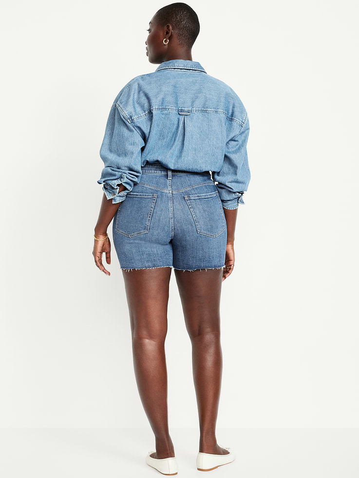 Image number 5 showing, High-Waisted OG Jean Cut-Off Shorts -- 5-inch inseam