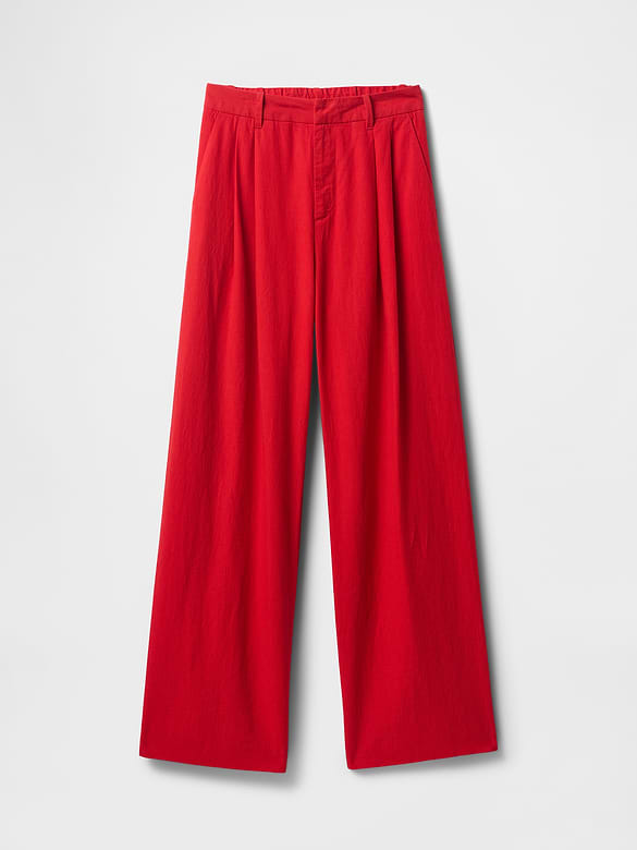 365 High Rise Linen-Blend Trousers