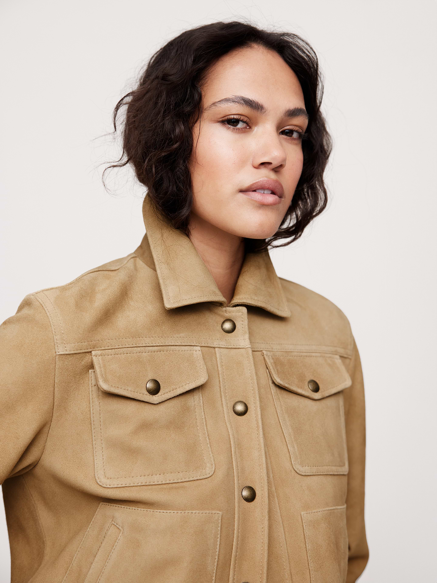 Image number 4 showing, Relaxed Suede Trucker Jacket