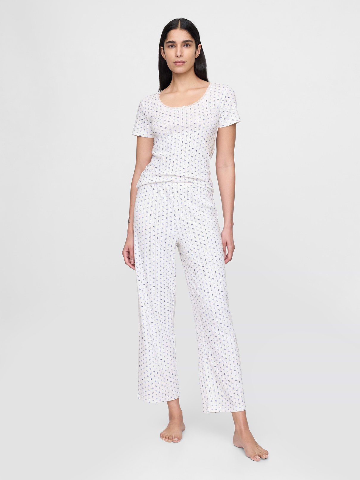 Pointelle Crop PJ Pants