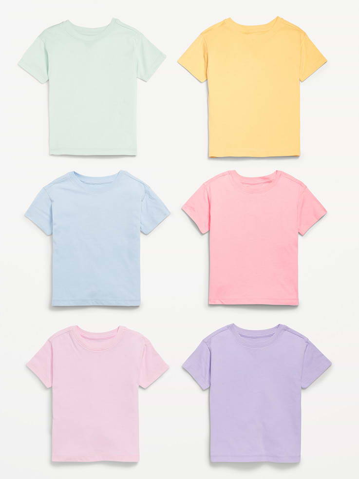 Image 2 de 2, T-shirt à manches courtes pour toute-petite fille (paquet de 6)