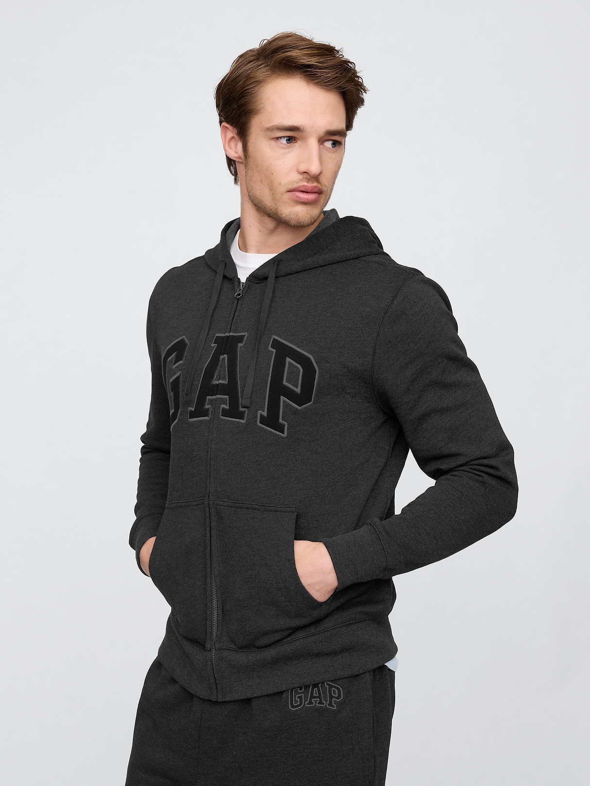 Relaxed Gap Logo Zip Hoodie | Gap Factory
