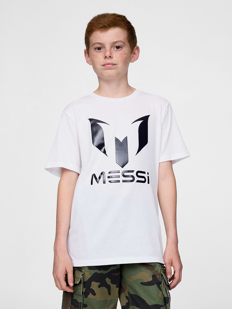 Image 1 of 5, Soft cotton graphic T-shirt., Crewneck., Short sleeves., Messi graphic at front., Product #710831
