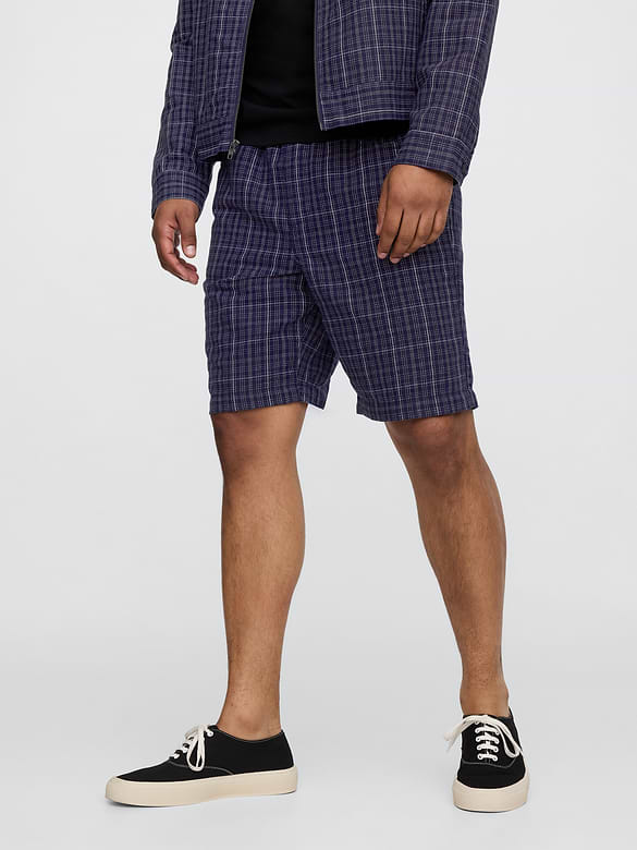 9" Linen-Cotton Easy Shorts