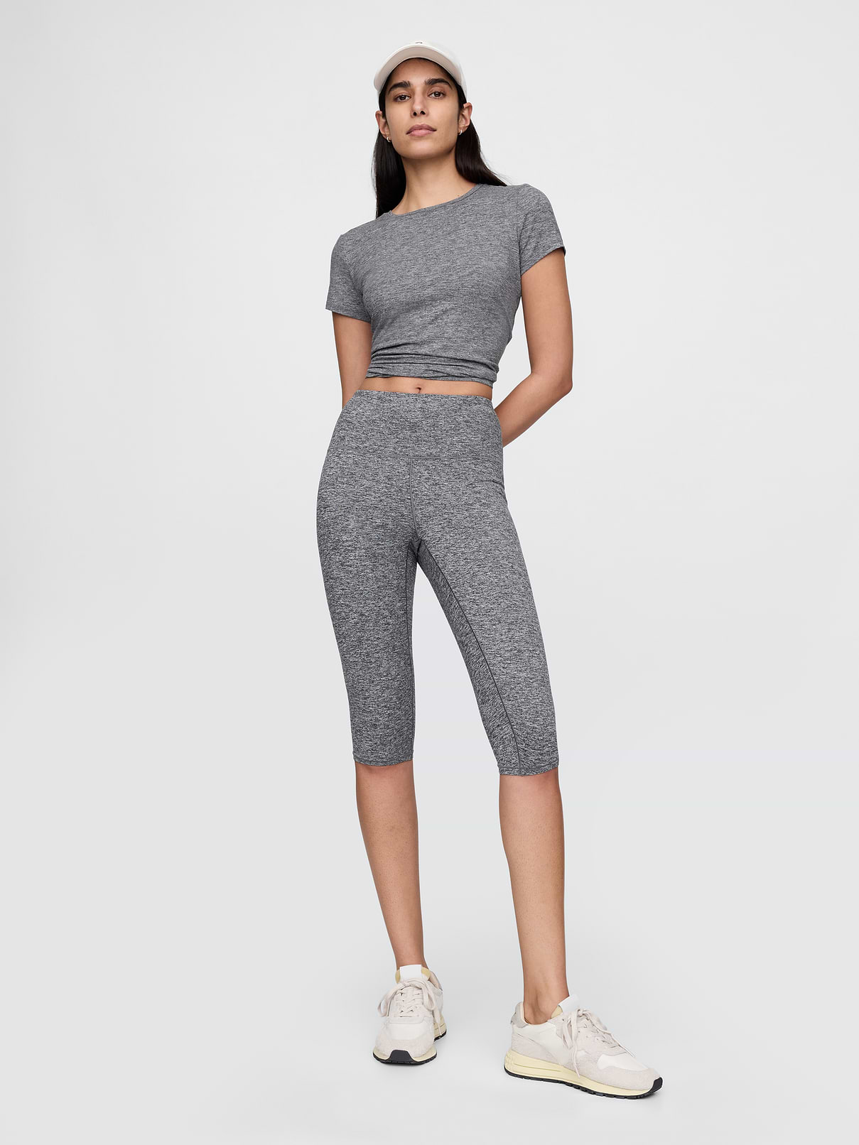 Image number 1 showing, GapFit Smooth High Rise Jersey Crop Leggings