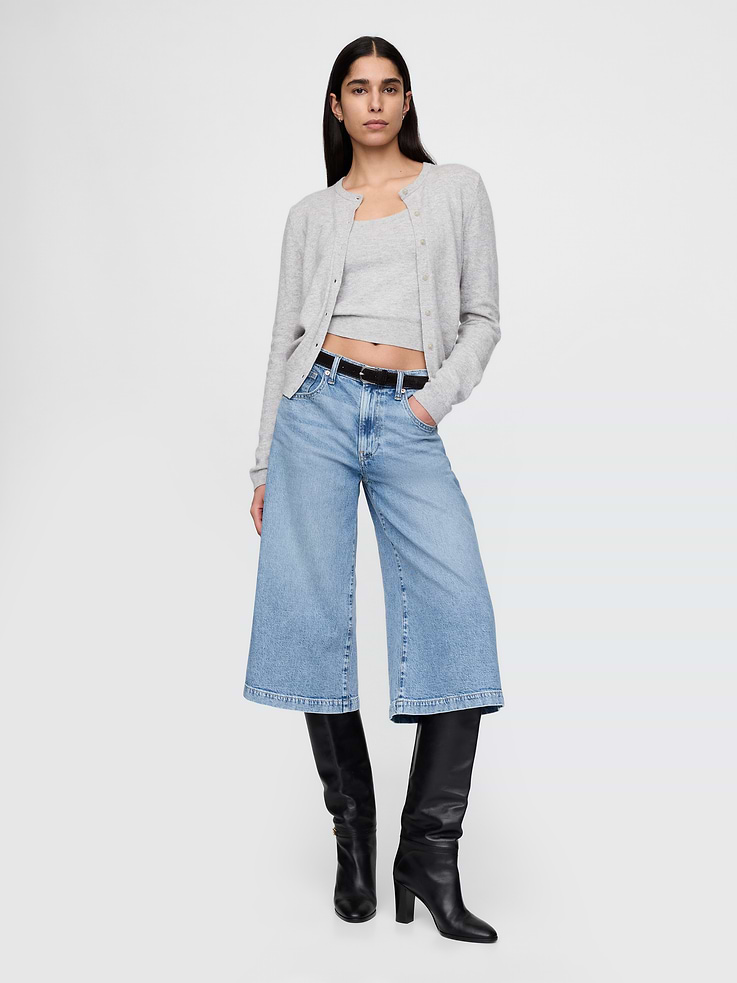 Image number 1 showing, High Rise Culotte Jeans