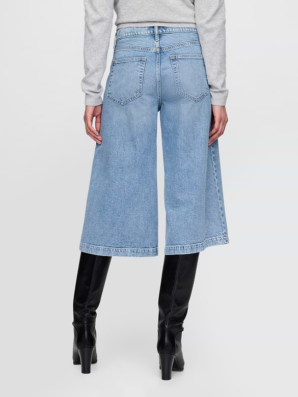 High Rise Culotte Jeans