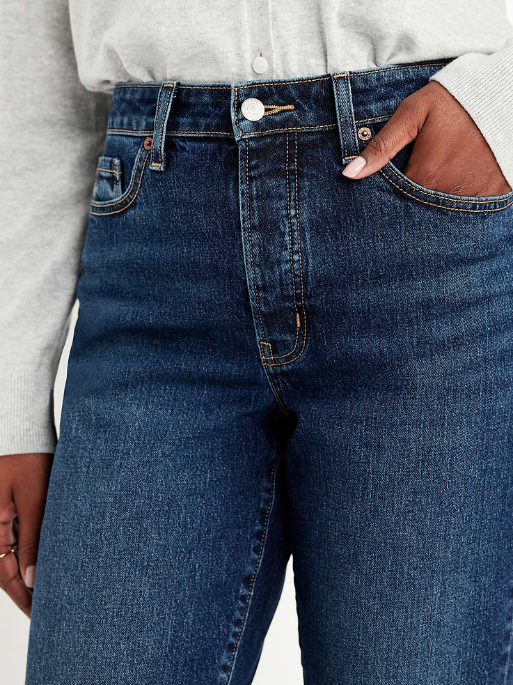 Image number 9 showing, Curvy High-Waisted OG Straight Button-Fly Ankle Jeans
