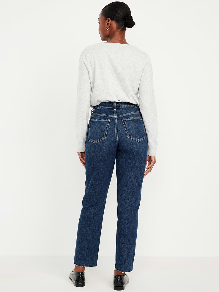Image number 3 showing, Curvy High-Waisted OG Straight Button-Fly Ankle Jeans