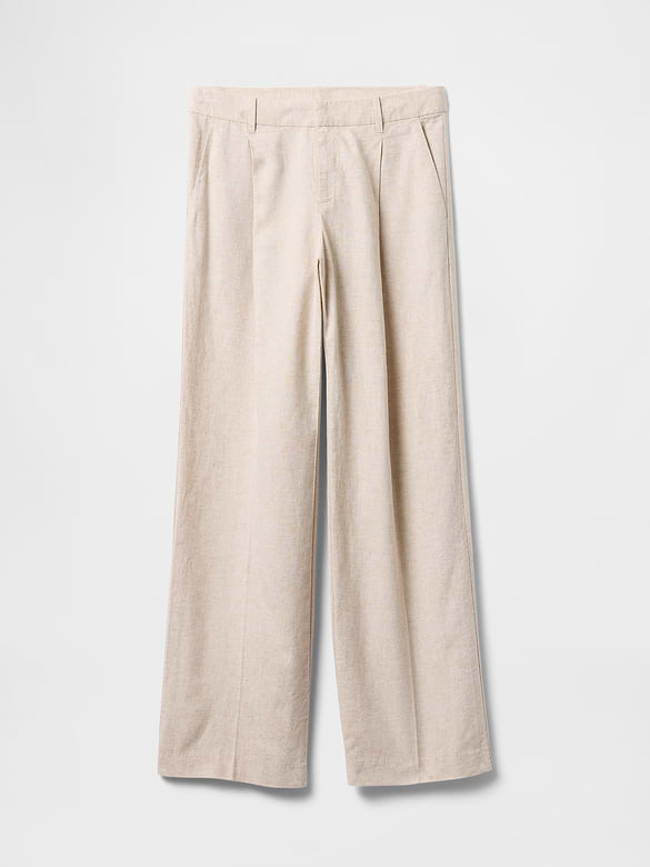 365 Low Rise Linen-Blend Trousers