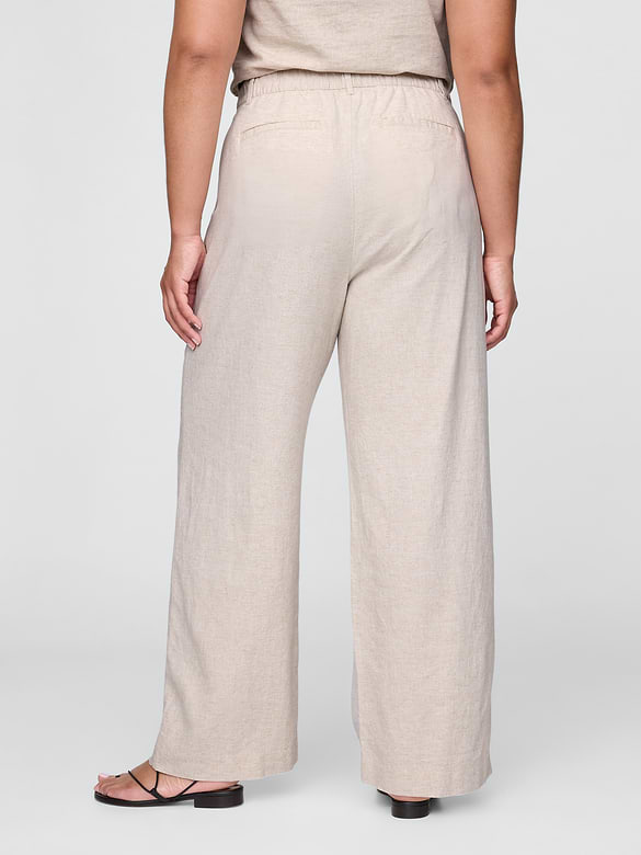 365 High Rise Linen-Blend Trousers