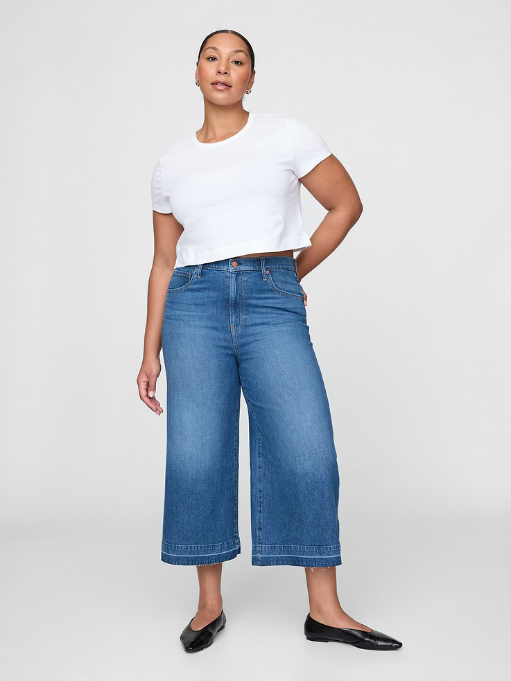 Image number 5 showing, High Rise Culotte Jeans