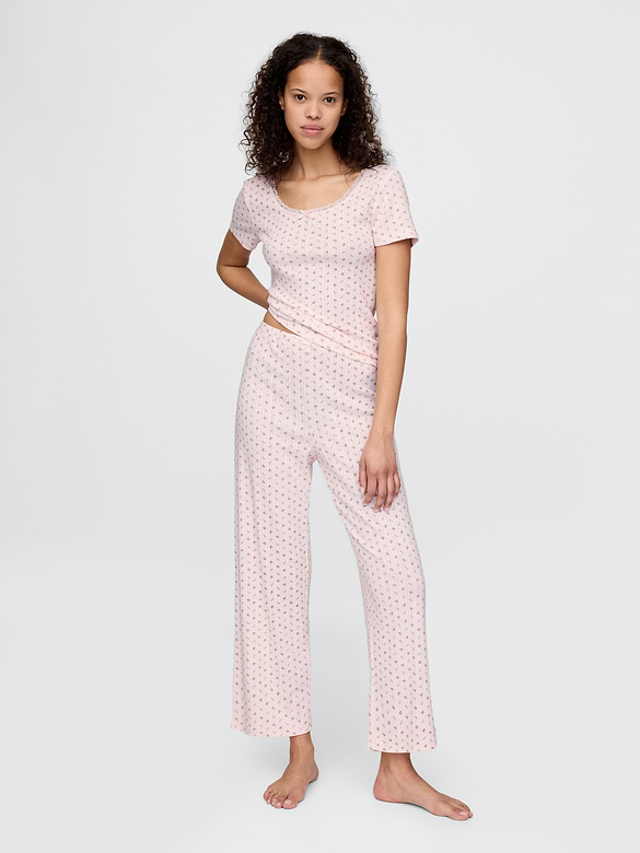 Pointelle Crop PJ Pants