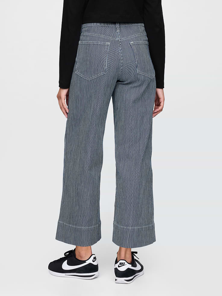 Image number 4 showing, High Rise Stride Wide-Leg Ankle Jeans