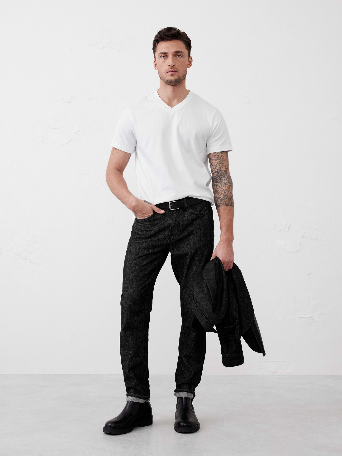 Image number 1 showing, Luxe Touch V-Neck T-Shirt