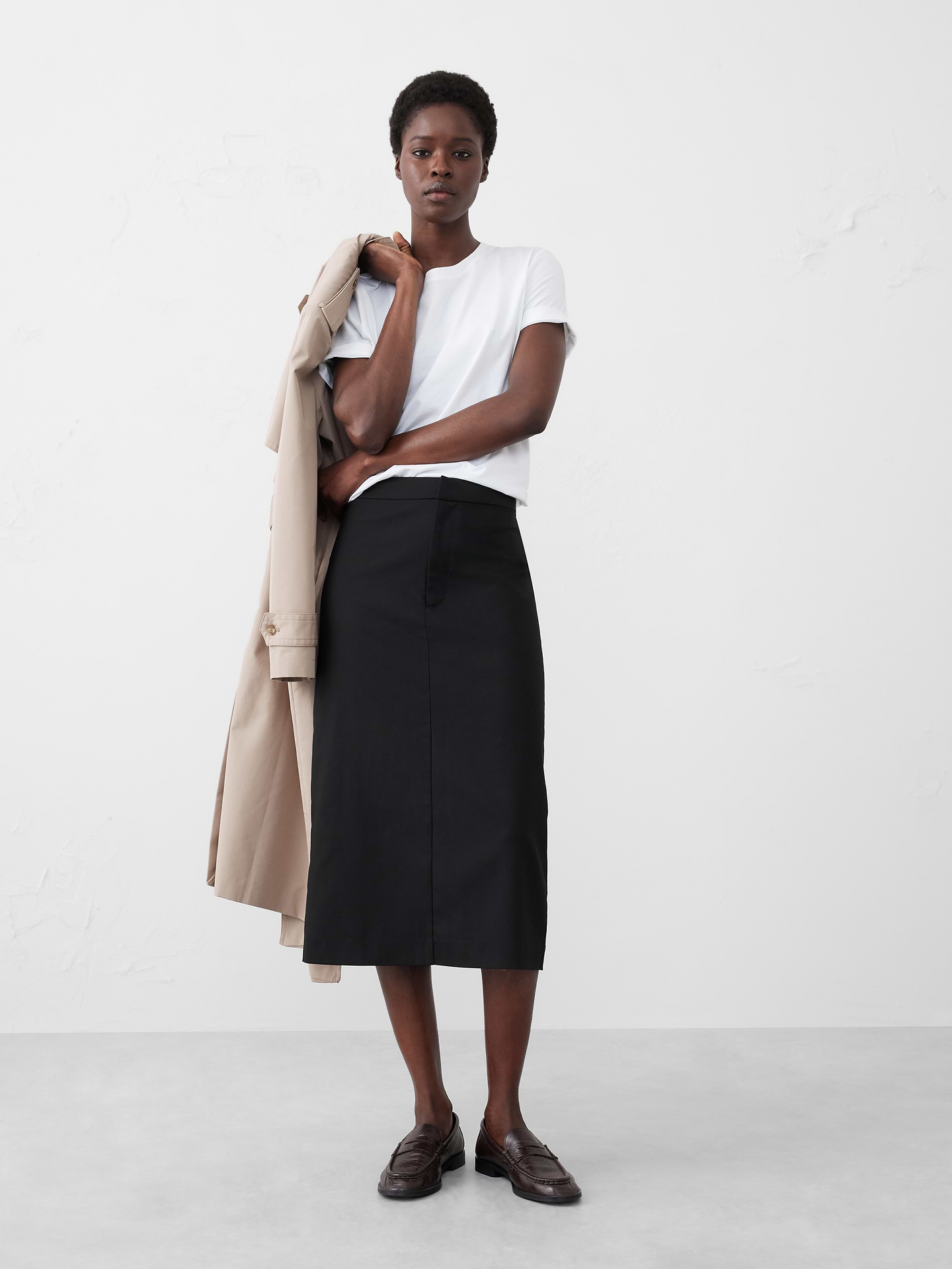 Image number 1 showing, Tailored Midi Skirt