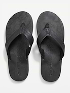 Image number 1 showing, Faux-Leather Flip-Flop Sandals for Men