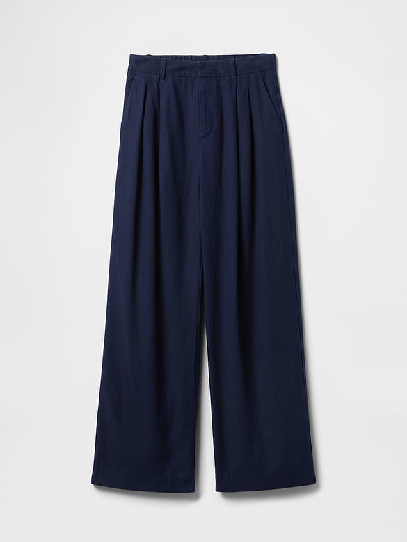 365 High Rise Linen-Blend Trousers